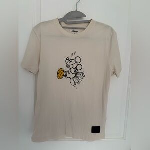 Disney x Coach T-Shirt with Mickey Mouse Print (cream white)